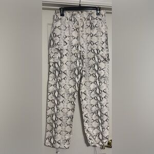 Ladies Snake Print Cargo Pants